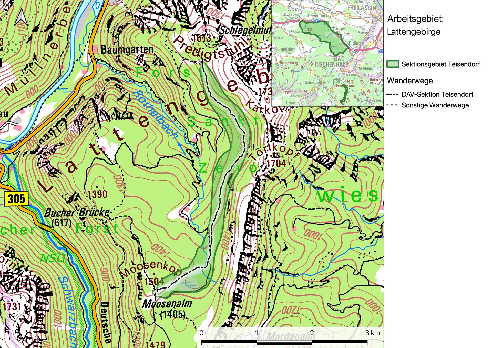 Arbeitsgebiet Lattengebirge Moosensteig | © DAV Teisendorf