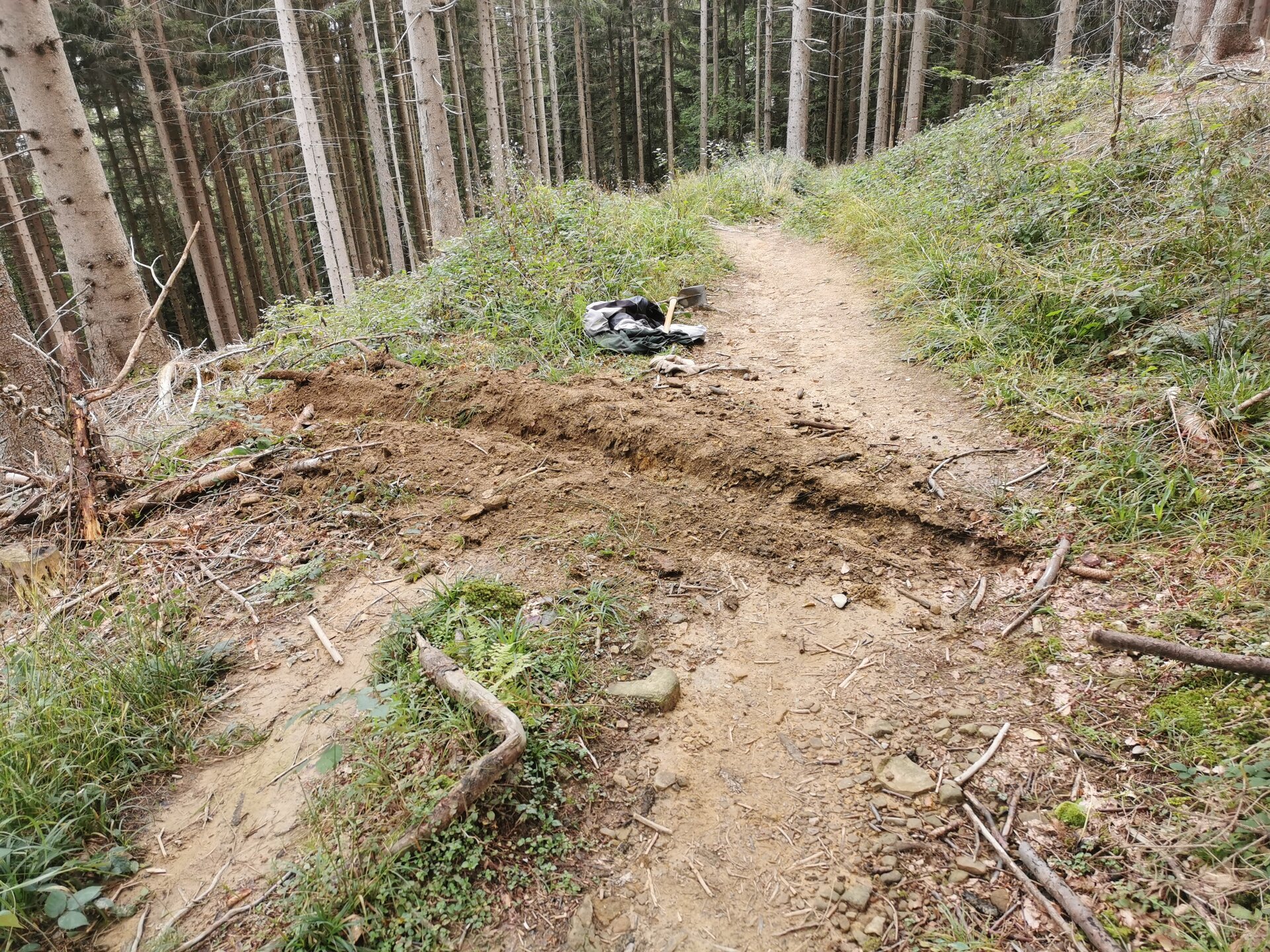 Instandsetzung einer Wasserauskehre am Feilenreiter Weg (Teisenberg) | © DAV Teisendorf